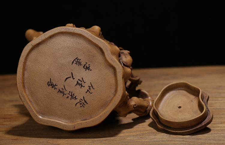 清代名家陳鳴遠(yuǎn)純手工制作紫砂老茶壺