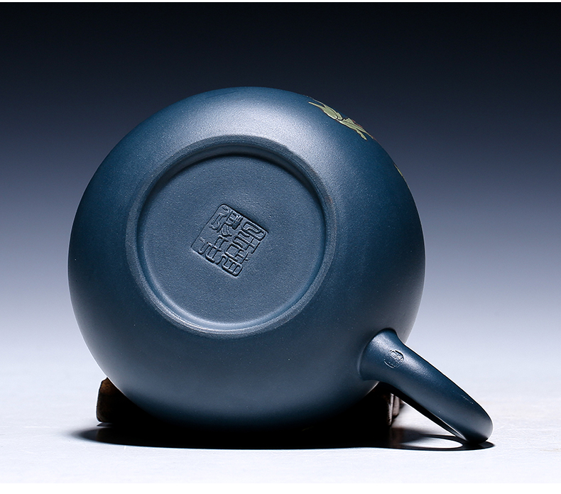 純手工紫砂壺，小巧琺瑯印花紫砂壺